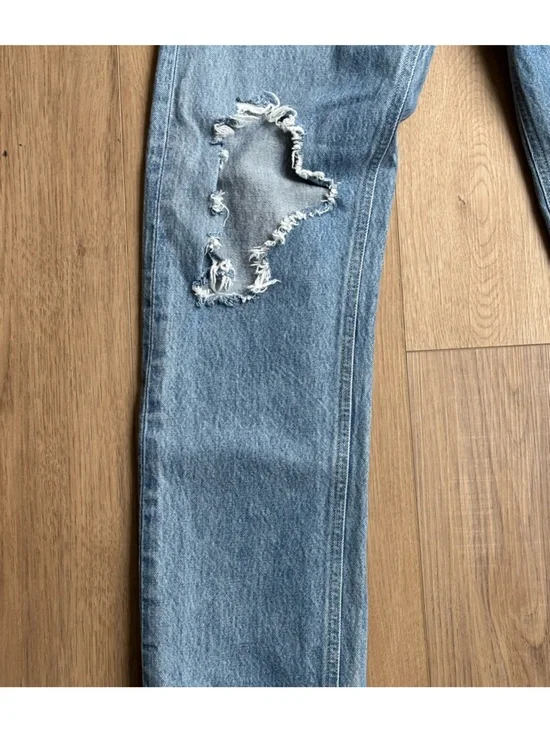 AGOLDE 90s Mid Rise Loose Fit Jean Blue Distressed Size 25 - Picture 8 of 13